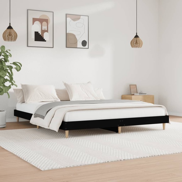 vidaXL Bettgestell Schwarz 140x200 cm Holzwerkstoff