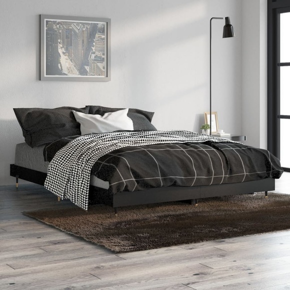 vidaXL Bettgestell Schwarz 140x190 cm Holzwerkstoff
