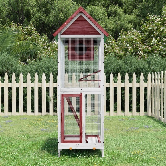 vidaXL Voliere Mokka 60x58,5x160 cm Massivholz Kiefer
