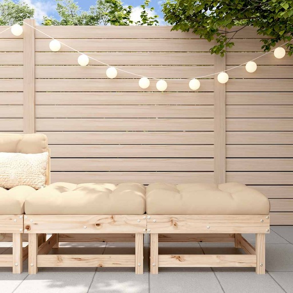 vidaXL Gartenhocker mit Kissen 2 Stk. Massivholz Kiefer