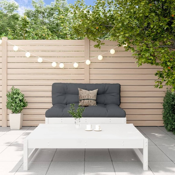 vidaXL 2-tlg. Garten-Lounge-Set Weiß Massivholz Kiefer
