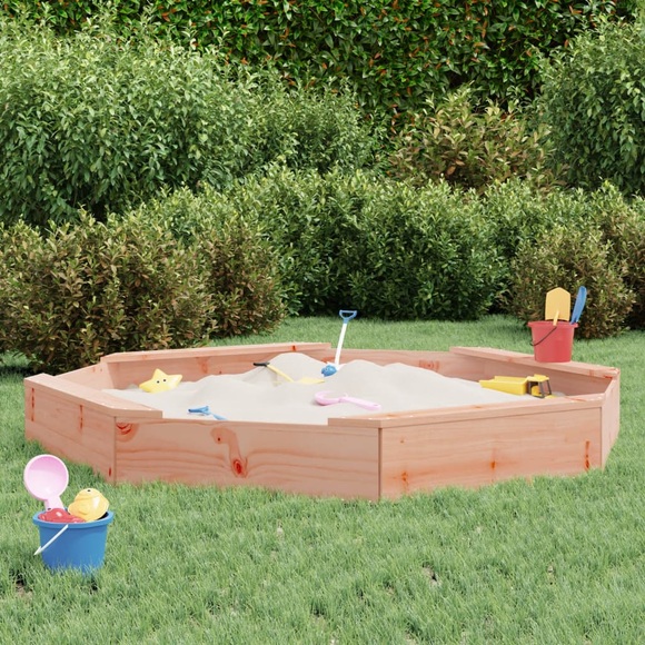 vidaXL Sandkasten mit Sitzen Achteck Massivholz Douglasie