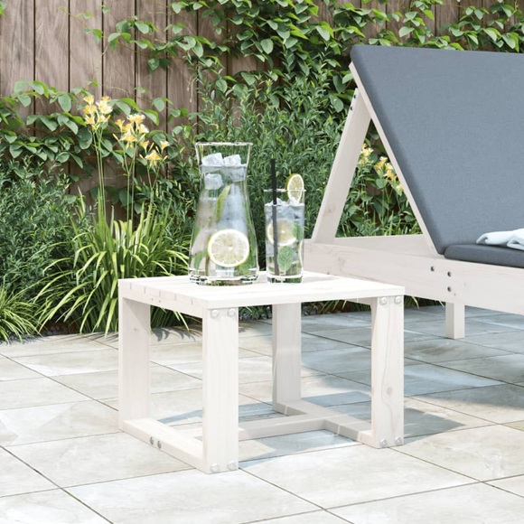vidaXL Garten-Beistelltisch Weiß 40x38x28,5 cm Massivholz Kiefer