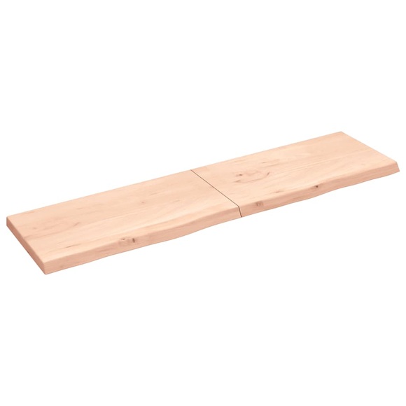 vidaXL Wandregal 200x50x6 cm Massivholz Eiche Unbehandelt