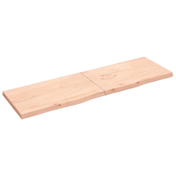 vidaXL Wandregal 200x60x6 cm Massivholz Eiche Unbehandelt