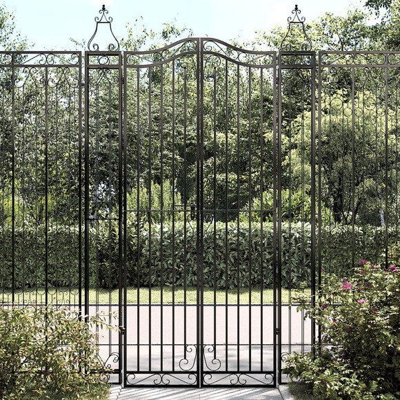 vidaXL Gartentor Schwarz 121x8x200 cm Schmiedeeisen