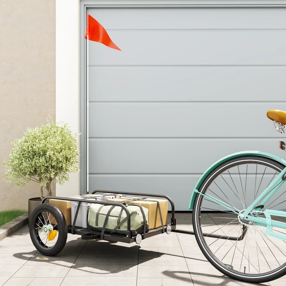 vidaXL Fahrradanhänger für Lasten Schwarz 122x53x31 cm Eisen