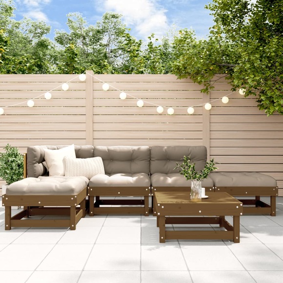 vidaXL 6-tlg. Garten-Lounge-Set Honigbraun Massivholz Kiefer