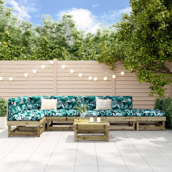 vidaXL 7-tlg. Garten-Lounge-Set Kiefernholz Imprägniert
