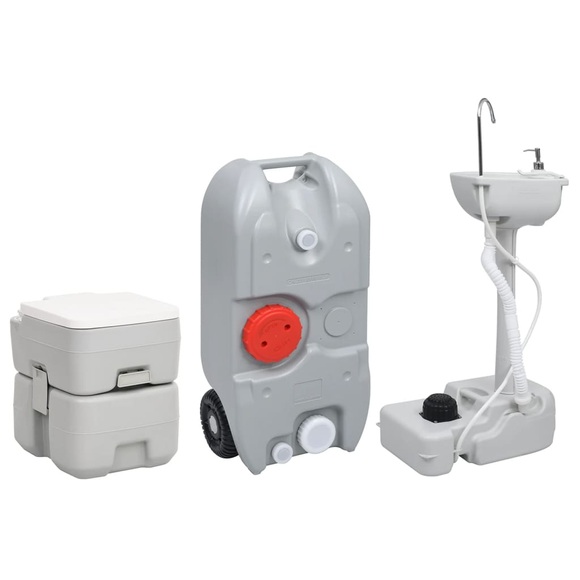 vidaXL Tragbare Campingtoilette mit Waschbecken und Wasserbehälter