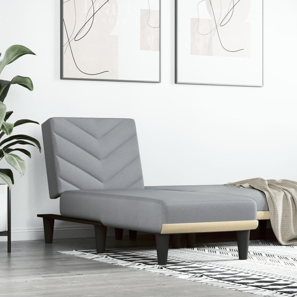 vidaXL Chaiselongue Hellgrau Stoff