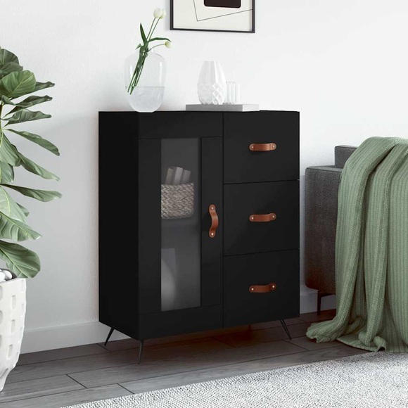 vidaXL Sideboard Schwarz 69,5x34x90 cm Holzwerkstoff