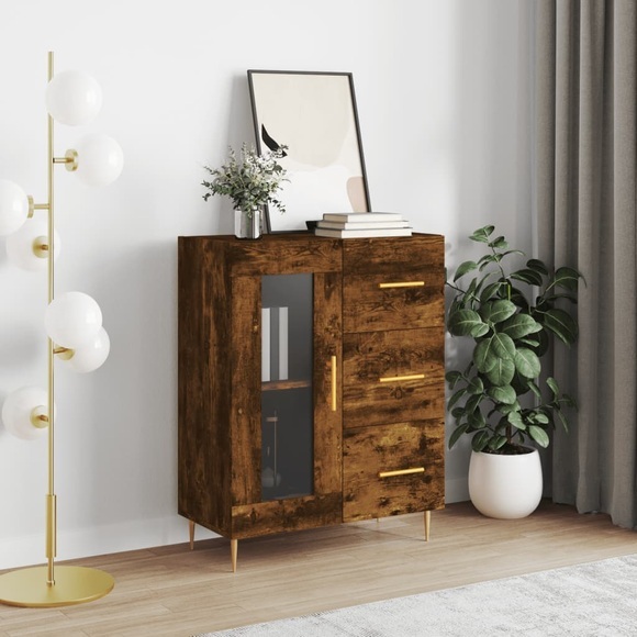 vidaXL Sideboard Räuchereiche 69,5x34x90 cm Holzwerkstoff