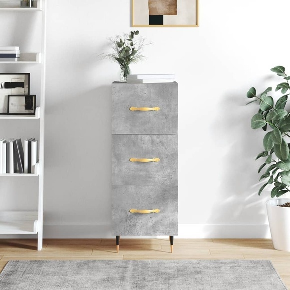 vidaXL Sideboard Betongrau 34,5x34x90 cm Holzwerkstoff