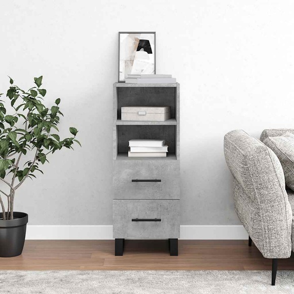 vidaXL Sideboard Betongrau 34,5x34x90 cm Holzwerkstoff