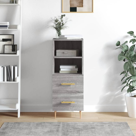 vidaXL Sideboard Grau Sonoma 34,5x34x90 cm Holzwerkstoff