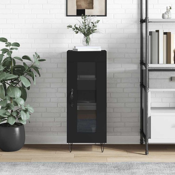vidaXL Sideboard Schwarz 34,5x34x90 cm Holzwerkstoff
