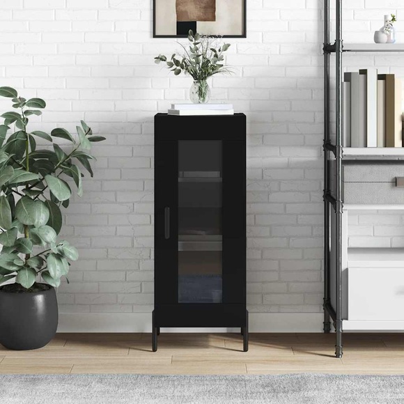 vidaXL Sideboard Schwarz 34,5x34x90 cm Holzwerkstoff