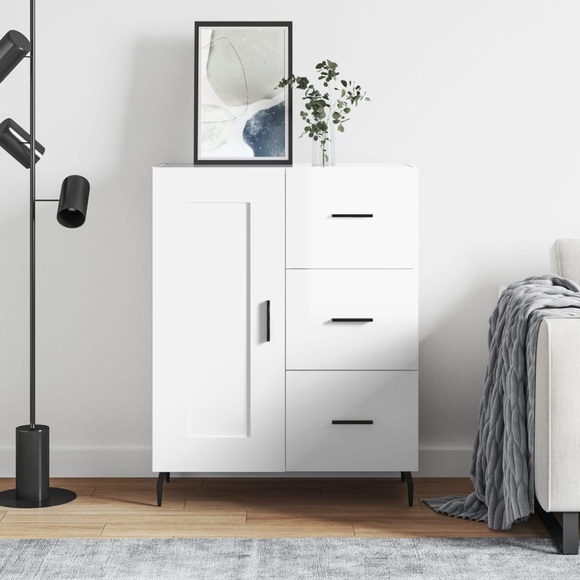 vidaXL Sideboard Hochglanz-Weiß 69,5x34x90 cm Holzwerkstoff