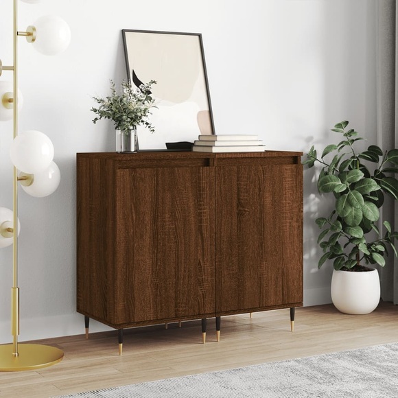 vidaXL Sideboards 2 Stk. Braun Eichen-Optik 40x35x70 cm Holzwerkstoff