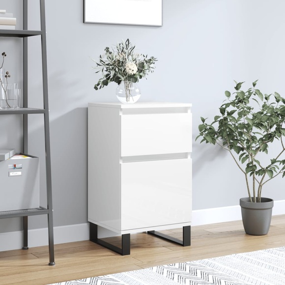 vidaXL Sideboard Hochglanz-Weiß 40x35x70 cm Holzwerkstoff