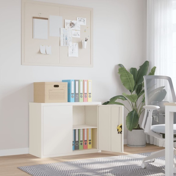 vidaXL Aktenschrank Weiß 90x40x70 cm Stahl