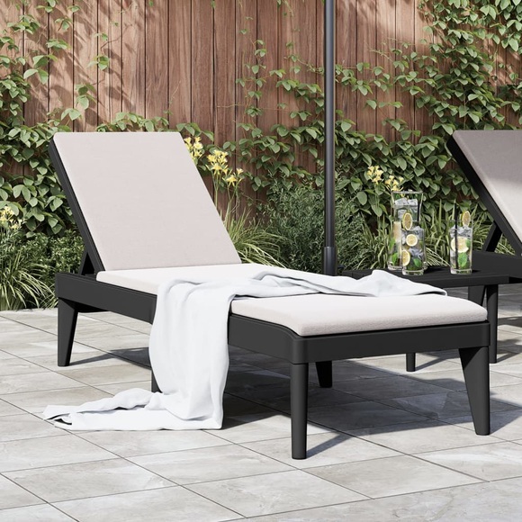 vidaXL Sonnenliege Anthrazit 186x60x29 cm PP
