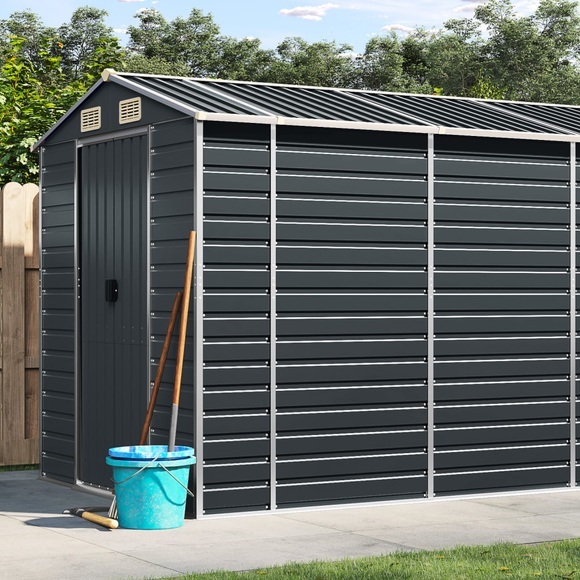 vidaXL Gerätehaus Anthrazit 191x470x198 cm Verzinkter Stahl