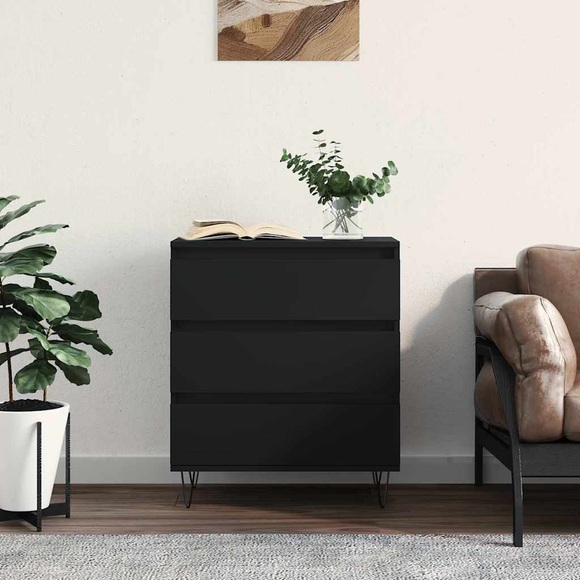 vidaXL Sideboard Schwarz 60x35x70 cm Holzwerkstoff
