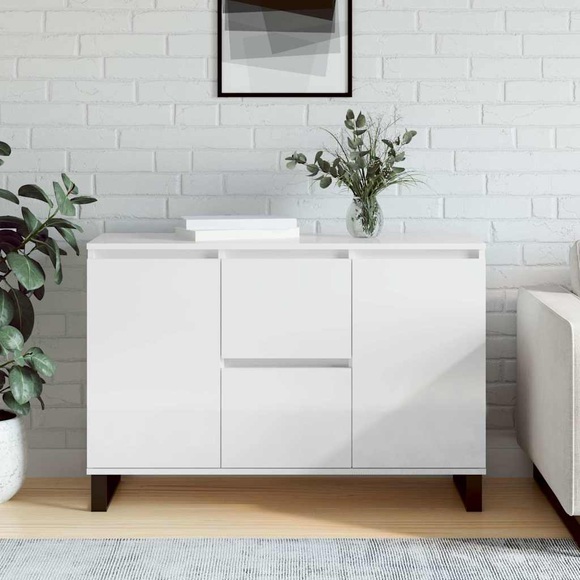 vidaXL Sideboard Hochglanz-Weiß 104x35x70 cm Holzwerkstoff