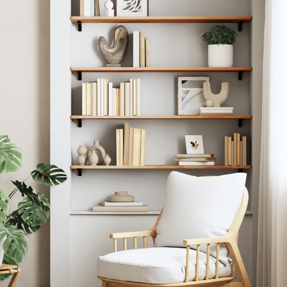 vidaXL Wandregal 80x20x1,5 cm Massivholz Buche