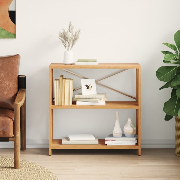 vidaXL Regal mit 3 Böden 80x30x78 cm Massivholz Eiche