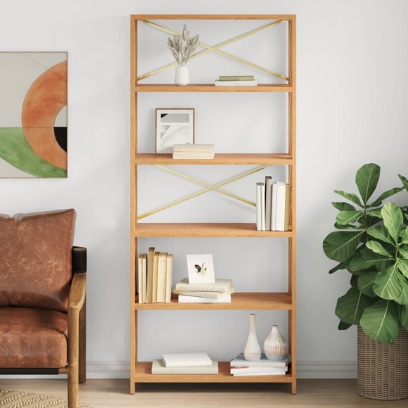 vidaXL Regal mit 6 Böden 80x30x181 cm Massivholz Eiche