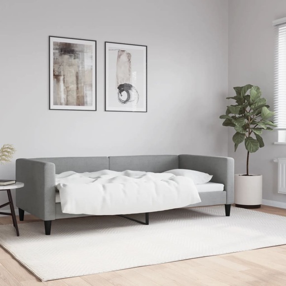 vidaXL Tagesbett Hellgrau 90x190 cm Stoff
