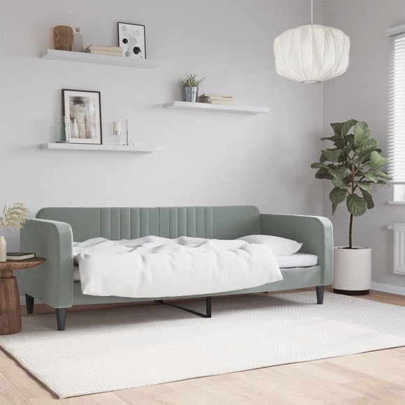 vidaXL Tagesbett Hellgrau 80x200 cm Samt