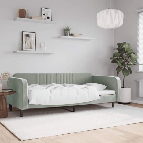 vidaXL Tagesbett Hellgrau 90x200 cm Samt