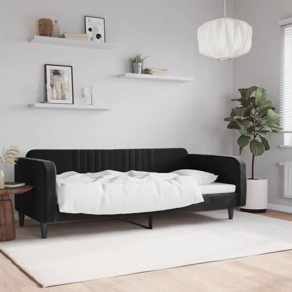 vidaXL Tagesbett Schwarz 90x190 cm Samt