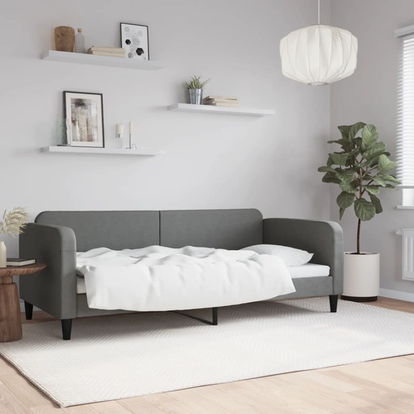 vidaXL Tagesbett Dunkelgrau 90x200 cm Stoff