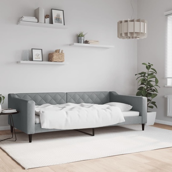 vidaXL Tagesbett Hellgrau 100x200 cm Stoff