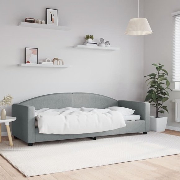 vidaXL Tagesbett Hellgrau 80x200 cm Stoff