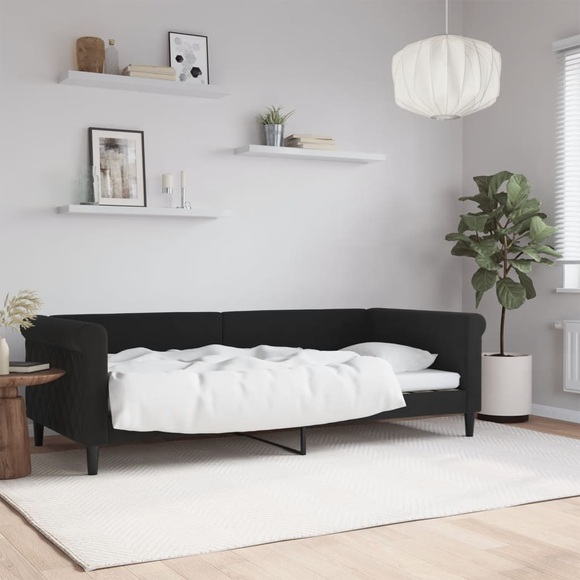 vidaXL Tagesbett Schwarz 90x200 cm Samt
