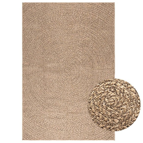 vidaXL Teppich 120x170 cm Jute-Optik Innen und Außen