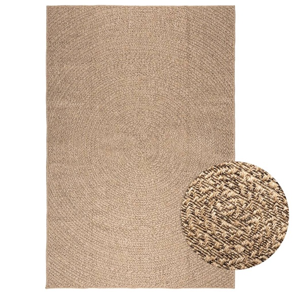 vidaXL Teppich 160x230 cm Jute-Optik Innen und Außen