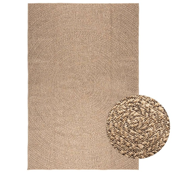 vidaXL Teppich 200x290 cm Jute-Optik Innen und Außen