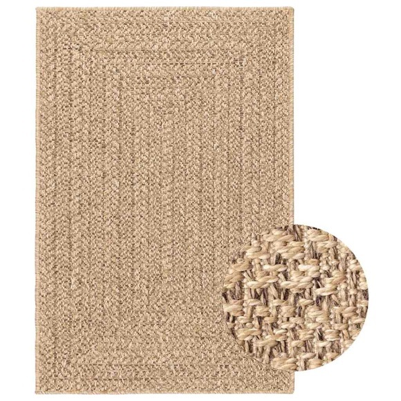 vidaXL Teppich 200x290 cm Jute-Optik Innen und Außen