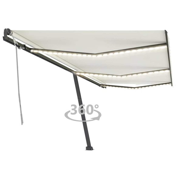 vidaXL Gelenkarmmarkise Einziehbar mit LED 600x300 cm Creme