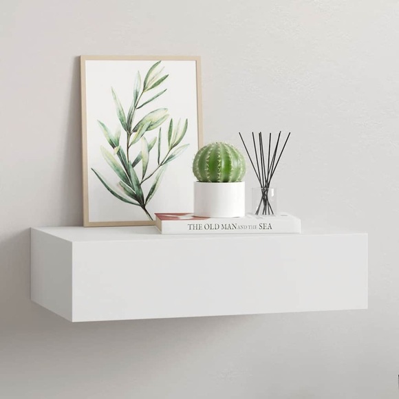 vidaXL Wand-Schubladenregal Weiß 40x23,5x10 cm MDF