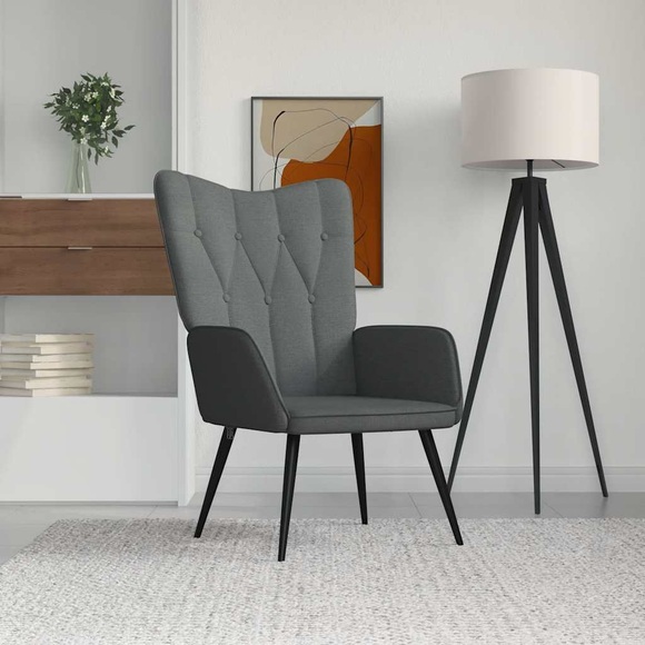 vidaXL Relaxsessel 62x68,5x96 cm Dunkelgrau Stoff