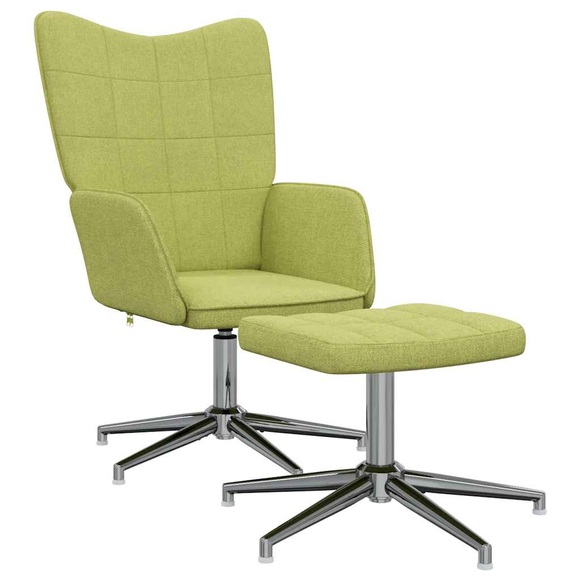 vidaXL Relaxsessel mit Hocker Grün Stoff