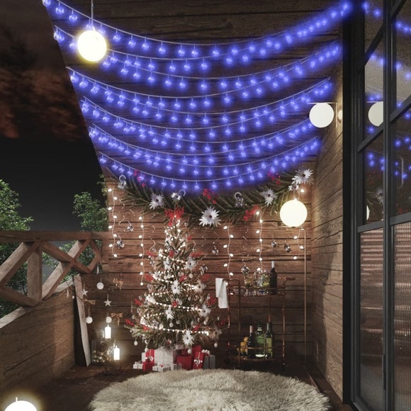 vidaXL LED-Lichterkette Kugeln 40m 400 LEDs Blau 8 Funktionen